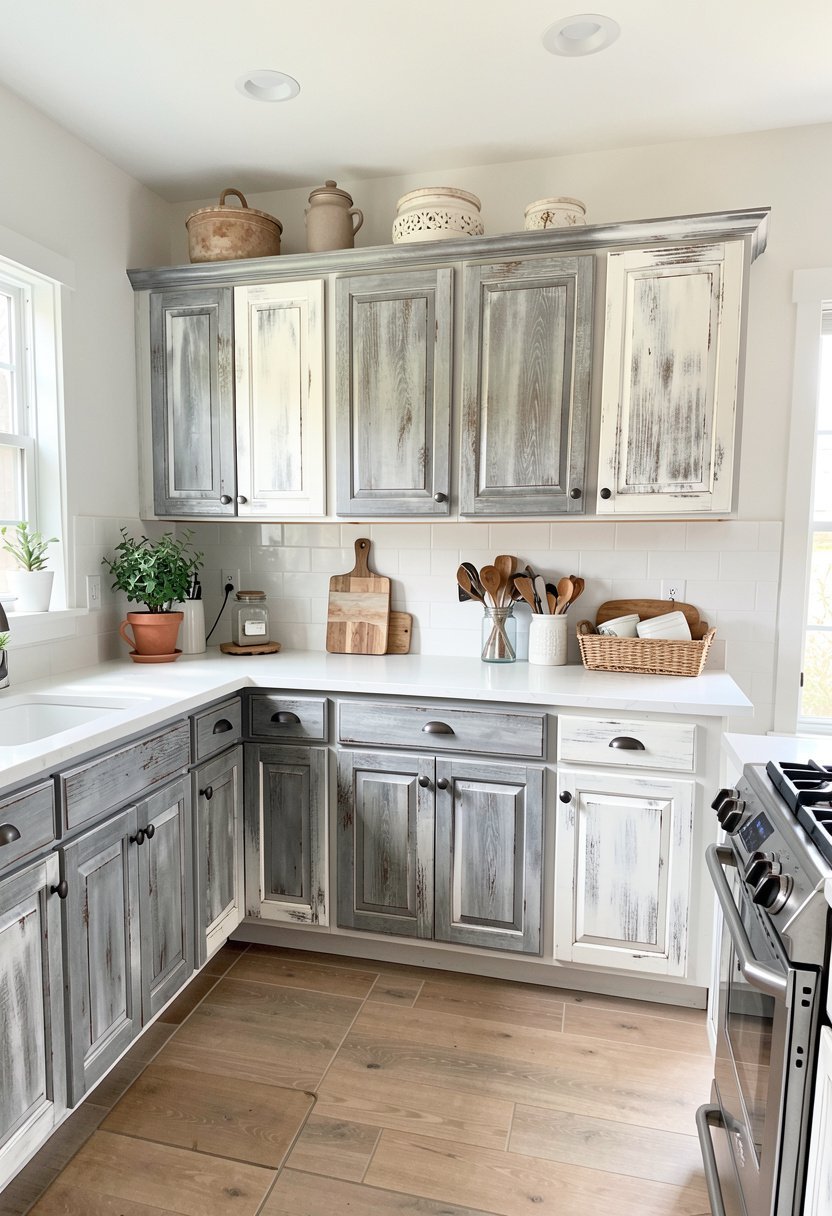 Weathered Gray and White Wash
