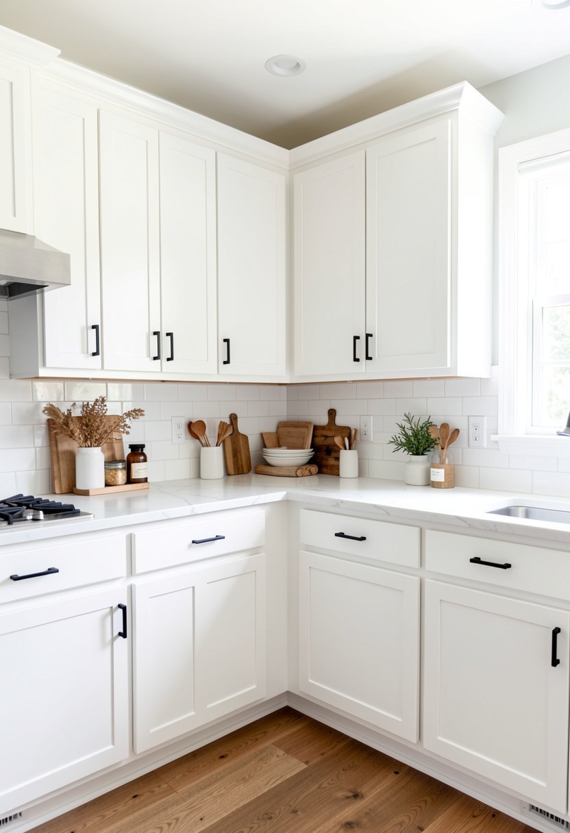 White Cabinets with Black Hardware
