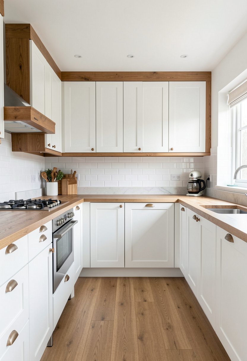 White Cabinets with Wood Accents