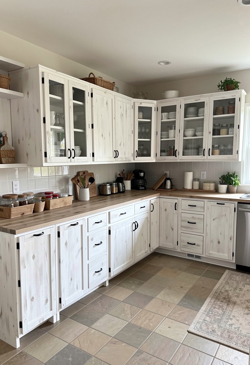 White Washed Rustic Storage Units